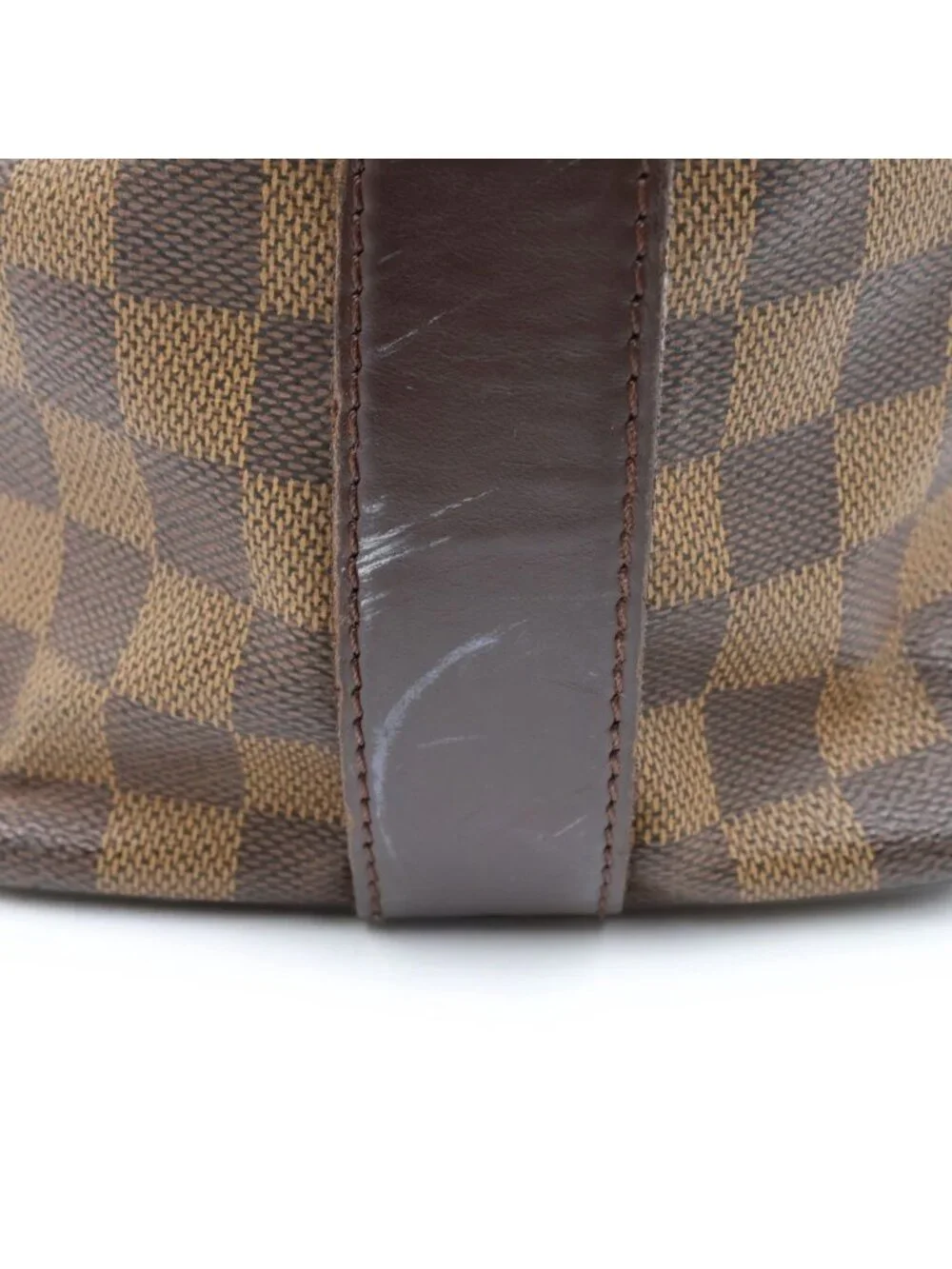 Louis Vuitton Damier Chelsea Boston Bag Brown Leather Gold